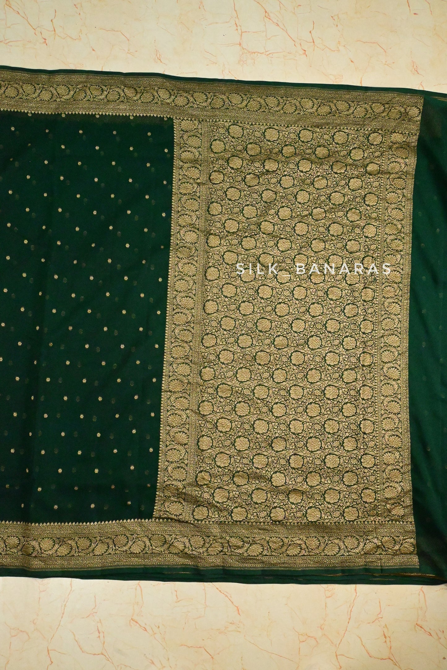 Bottle Green Georgette Saree