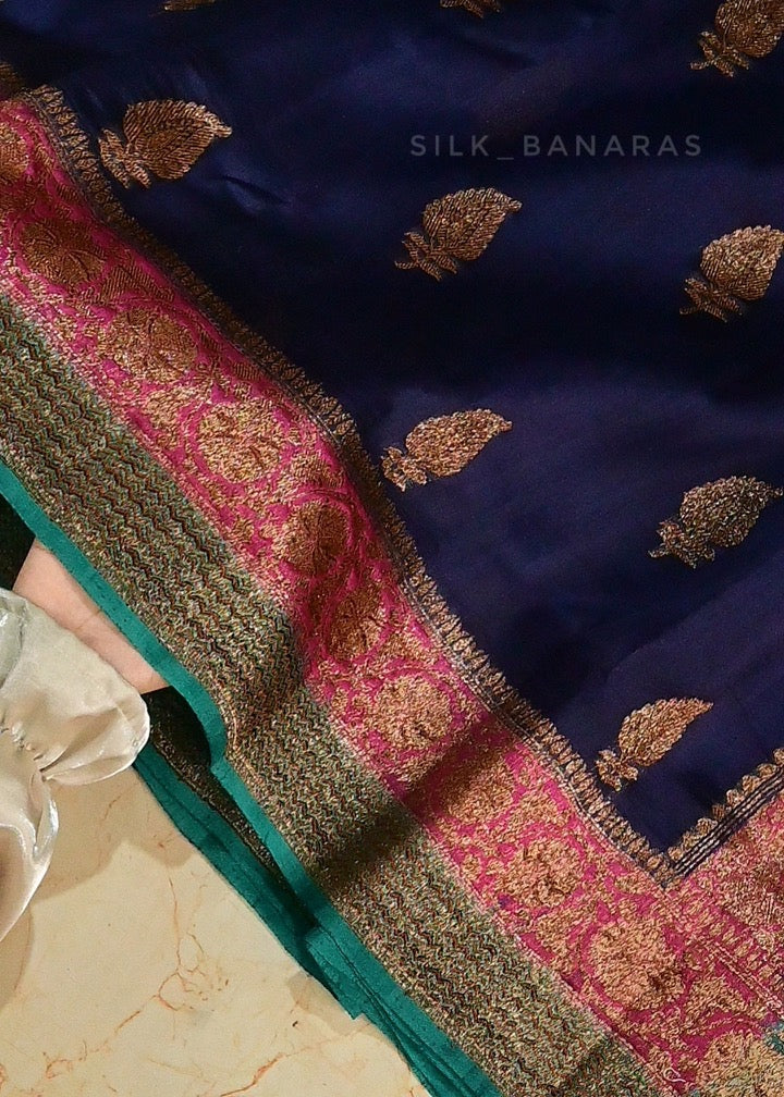 Triple Shade Handwoven Kora Organza Saree