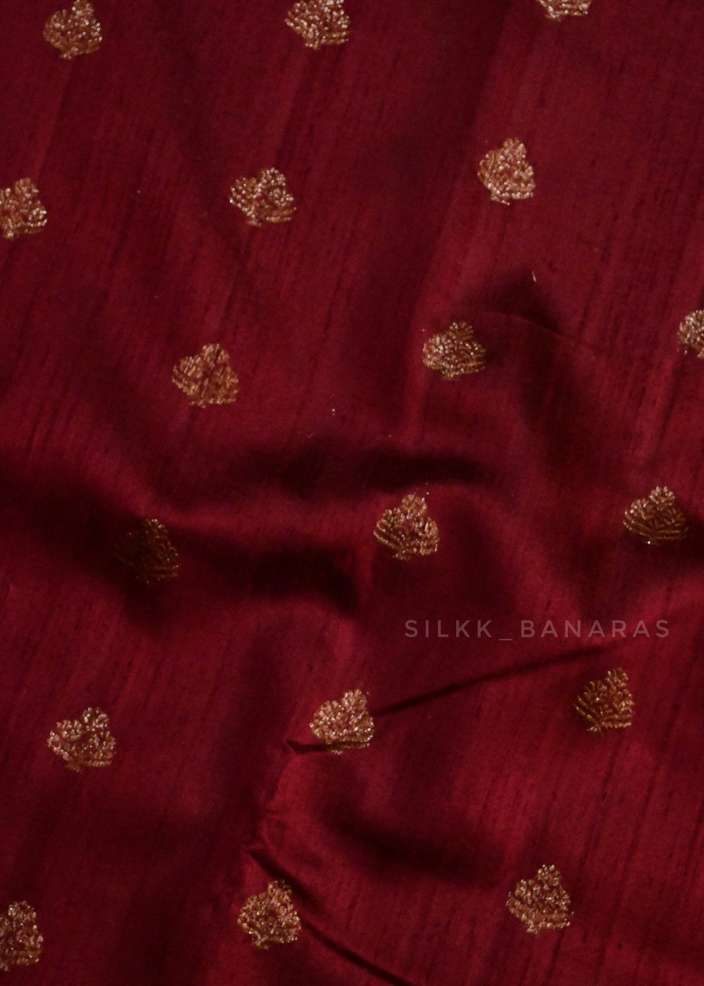 Handloom Pure Raw Silk Saree in Maroon with Green Shade