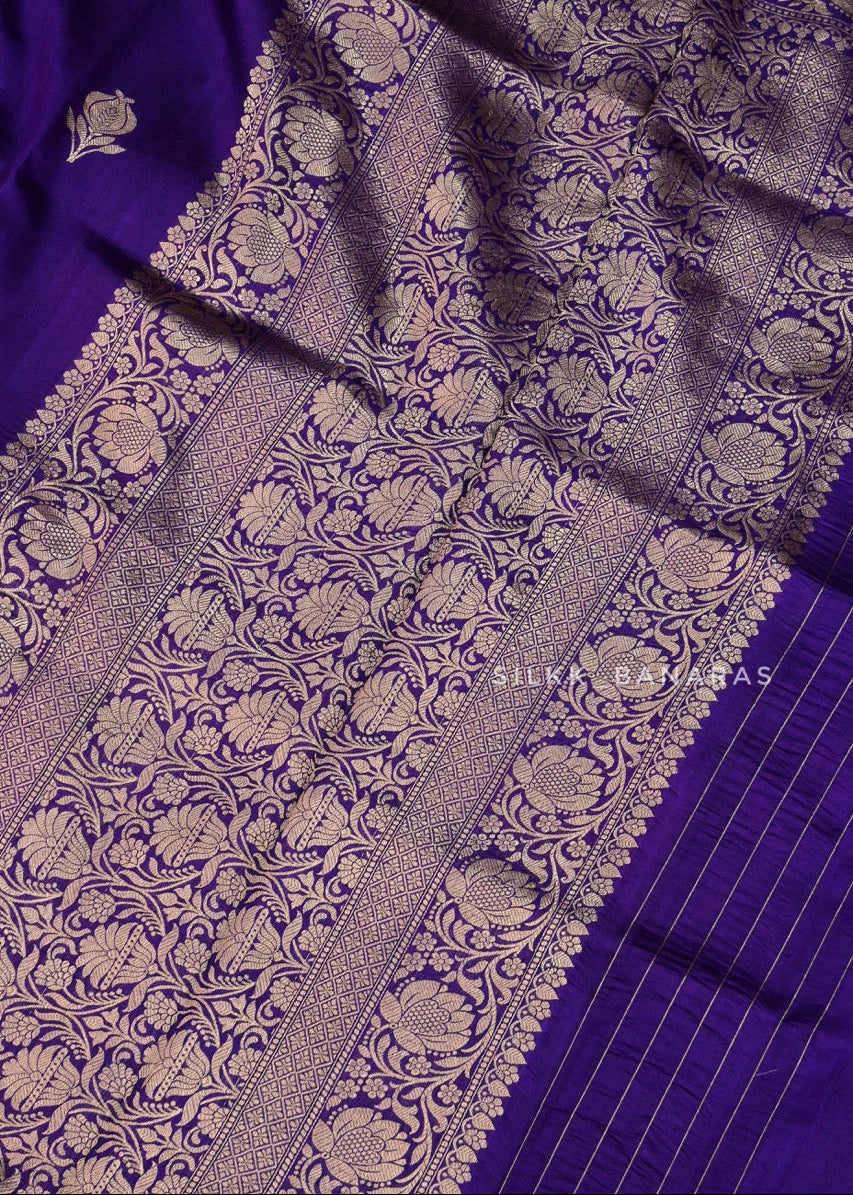 Handwoven Pure Silk Saree in Purple