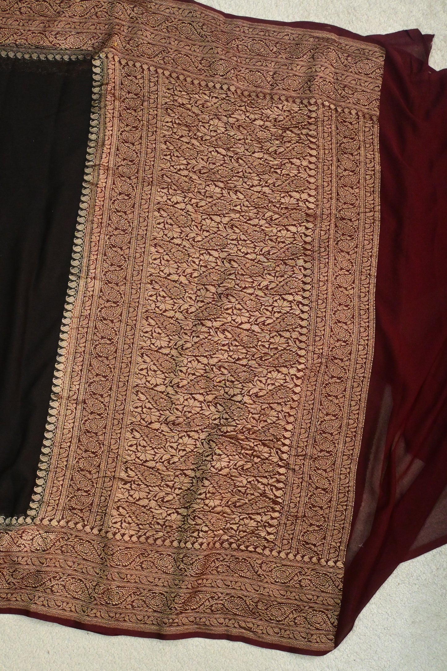 Handwoven pure Khaddi Georgette plain saree