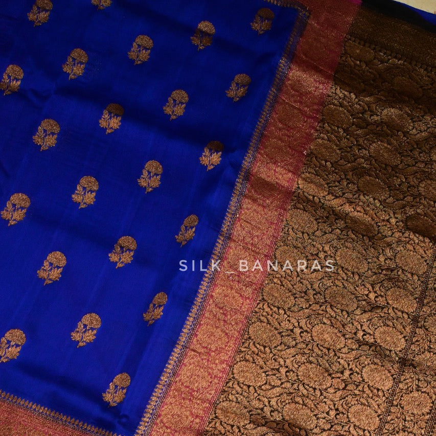 Kora Silk Antique Zari Triple Shade Saree