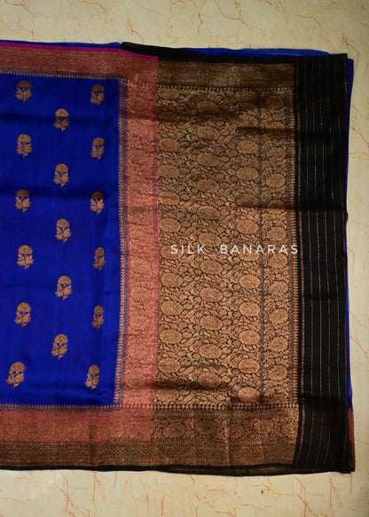 Kora Silk Antique Zari Triple Shade Saree