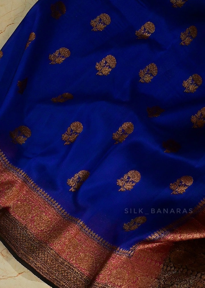 Kora Silk Antique Zari Triple Shade Saree