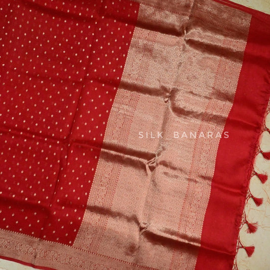 Red Shade Organza Silk Saree