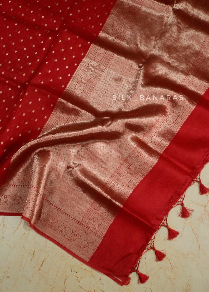 Red Shade Organza Silk Saree