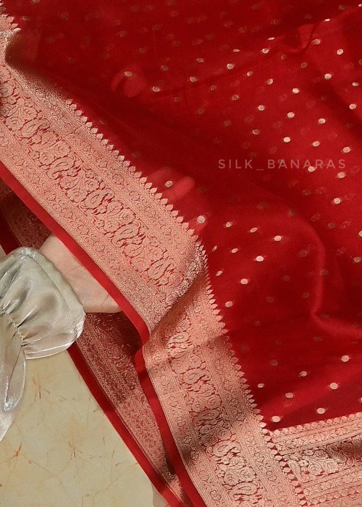 Red Shade Organza Silk Saree