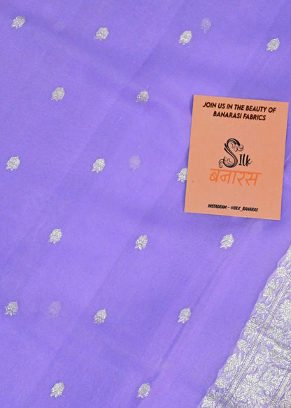 Handwoven Chiffon Saree in Lavander Shade