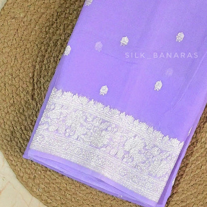 Handwoven Chiffon Saree in Lavander Shade