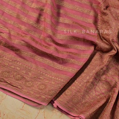 Onion Pink Georgette Saree