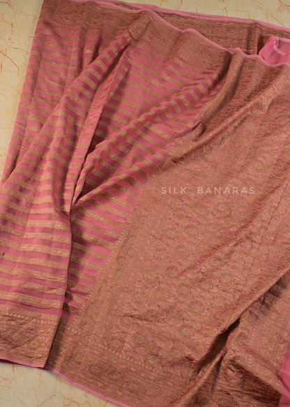 Onion Pink Georgette Saree