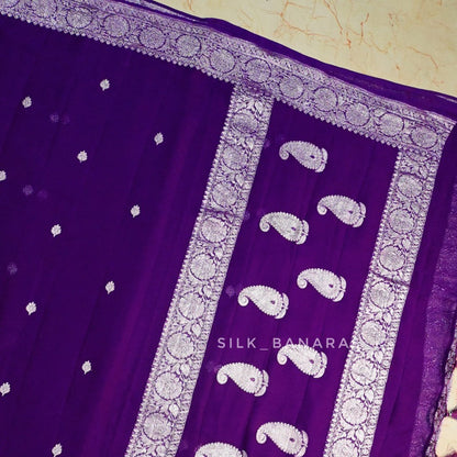 Purple Shade Khaddi Chiffon Saree