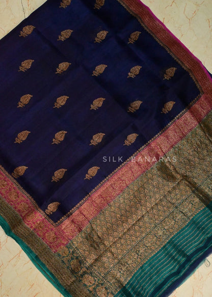 Triple Shade Handwoven Kora Organza Saree