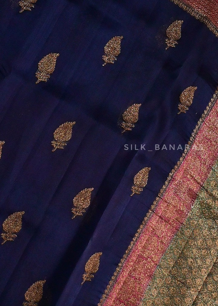 Triple Shade Handwoven Kora Organza Saree