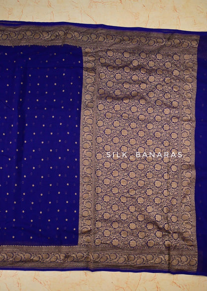 Khaddi Georgette in Dark Blue Color