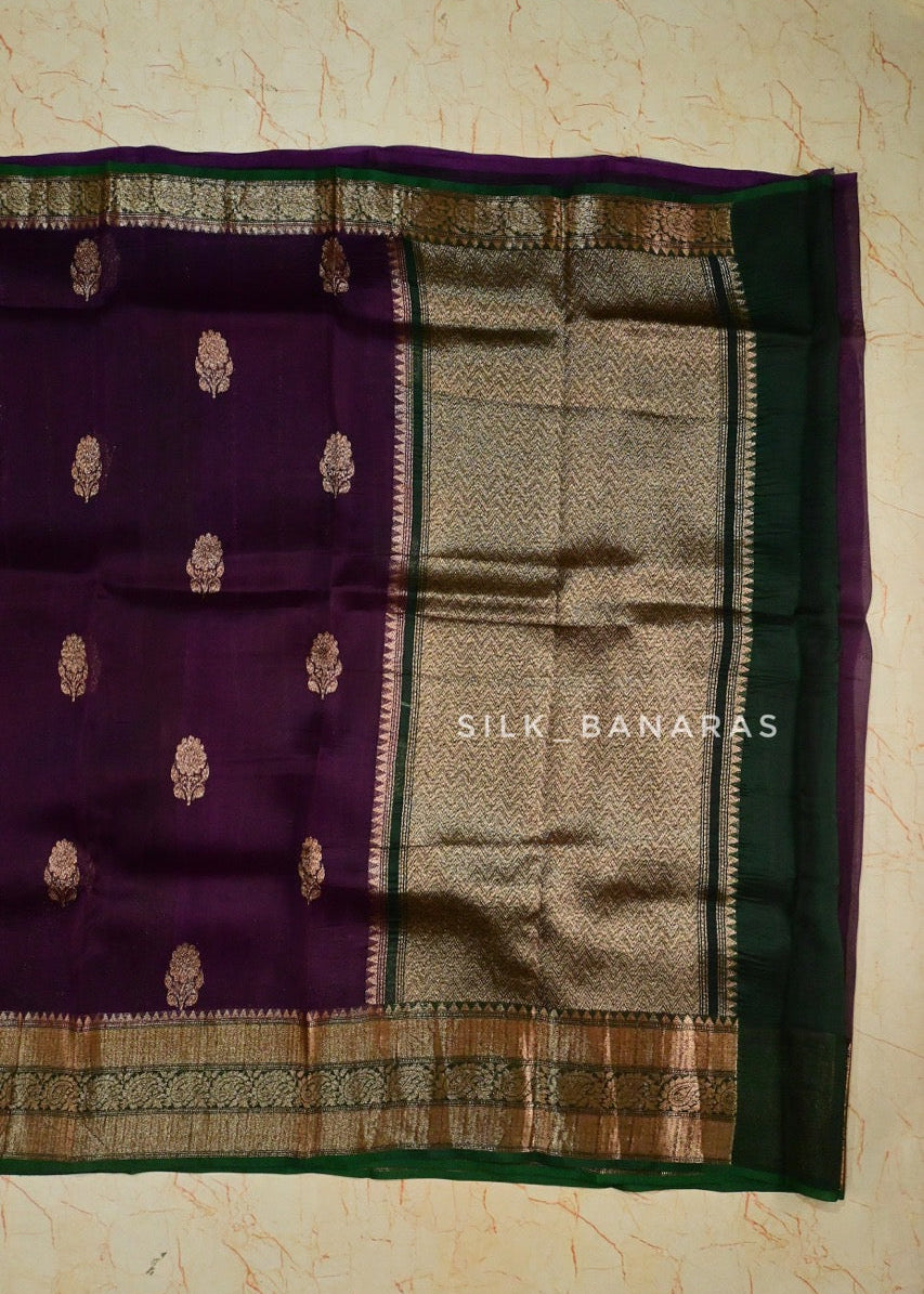 Handloom Organza Dual Shade Saree