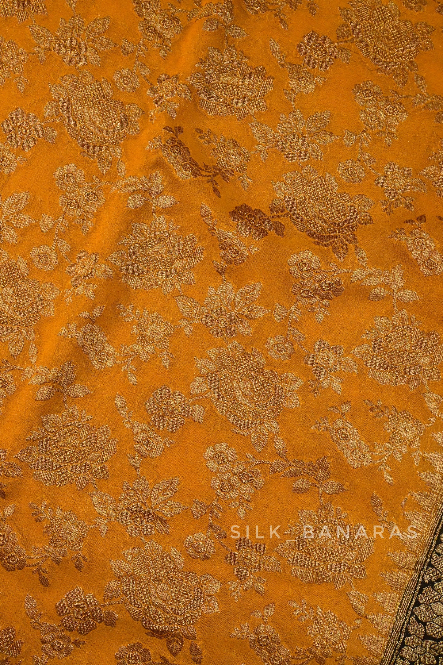 Dual shade floral antique zari saree