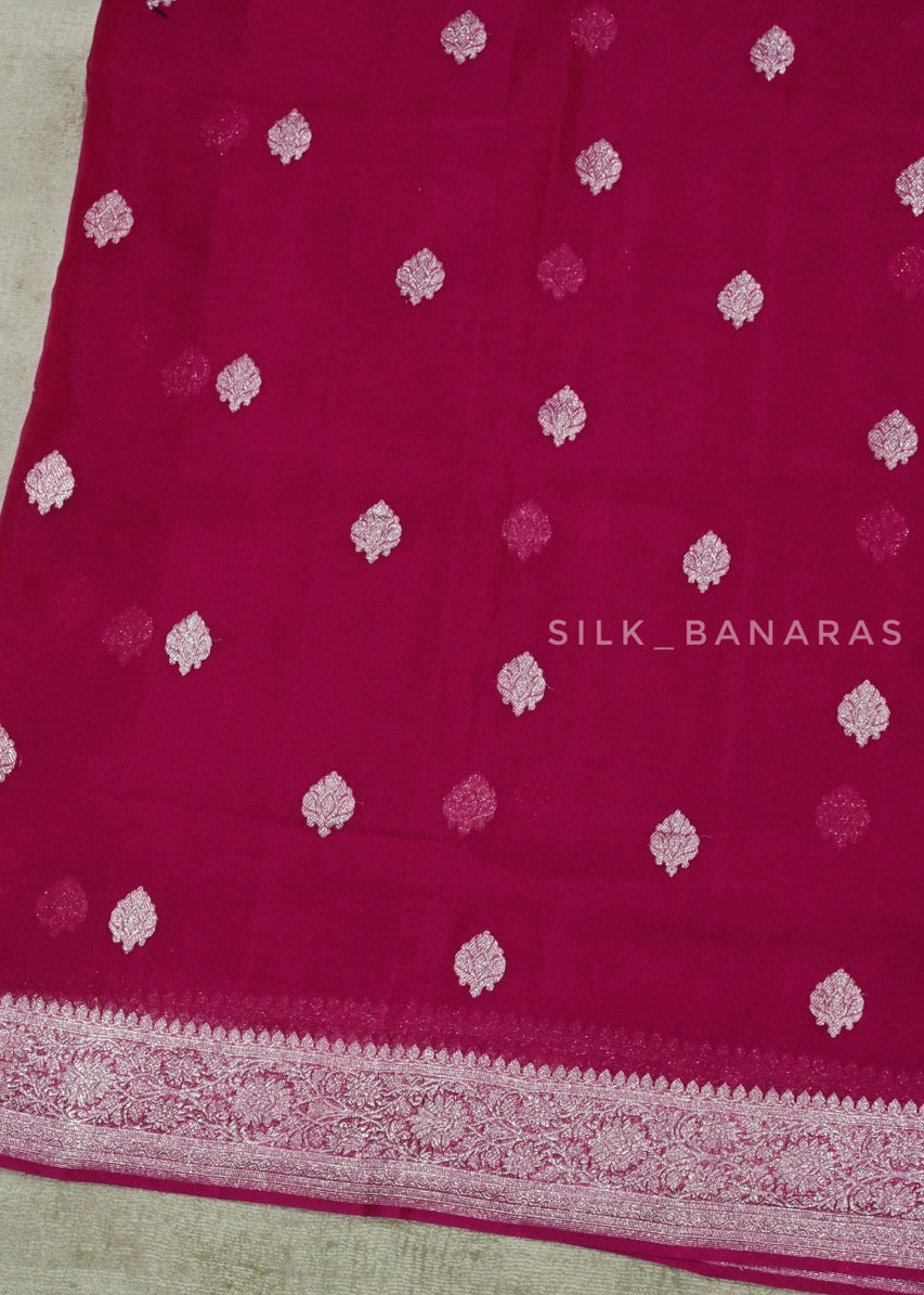 Pink Chiffon Saree