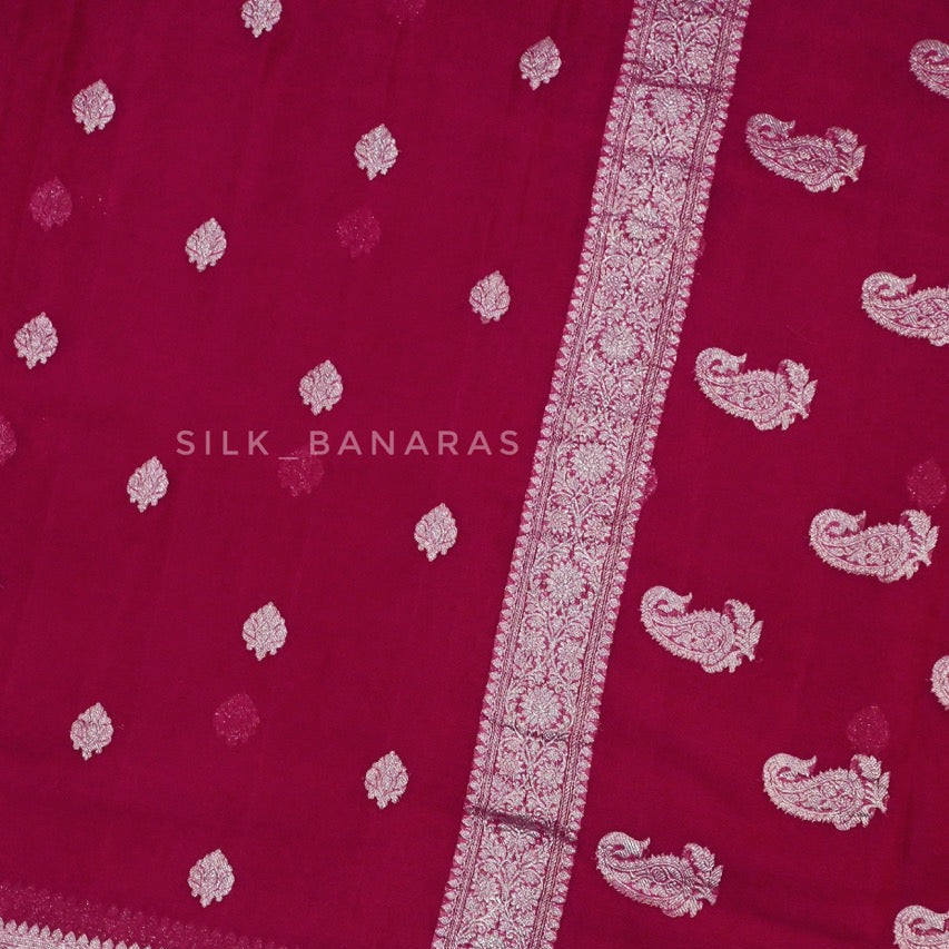 Pink Chiffon Saree