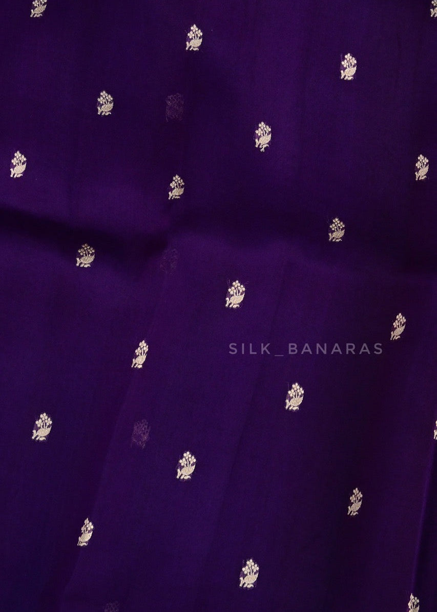 Organza Purple Thin Border Saree