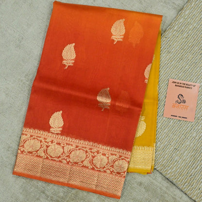 Handwoven Double Shade Banarasi Organza Silk Saree