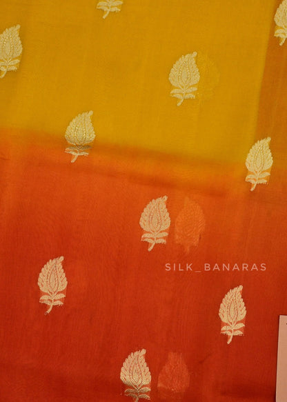 Handwoven Double Shade Banarasi Organza Silk Saree