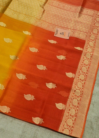 Handwoven Double Shade Banarasi Organza Silk Saree