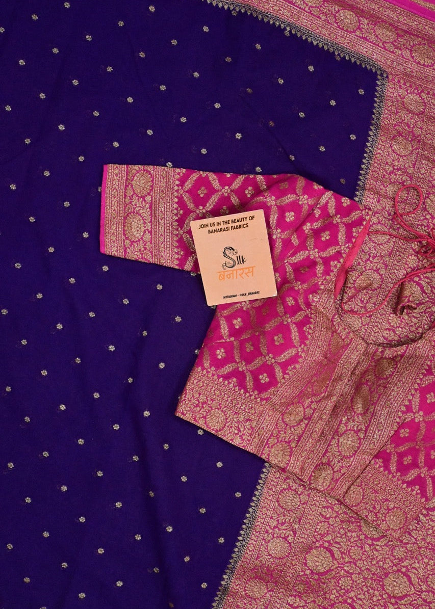 Dual Shaded Designer Blouse Saree