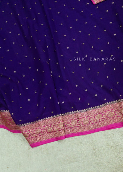 Dual Shaded Pure Khaddi Georgette Saree with Designer Blouse design