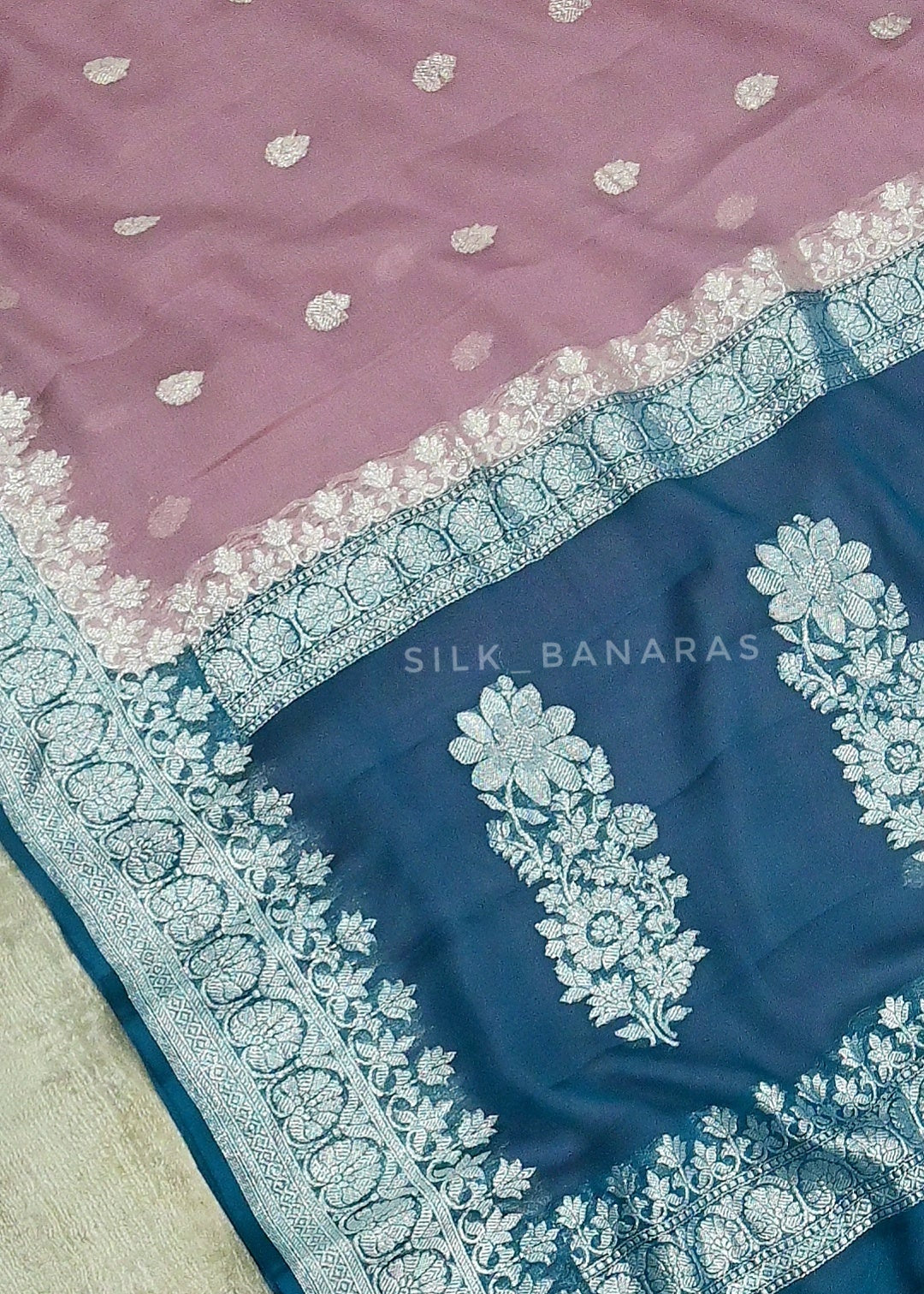 Chiffon Dual Shade Saree