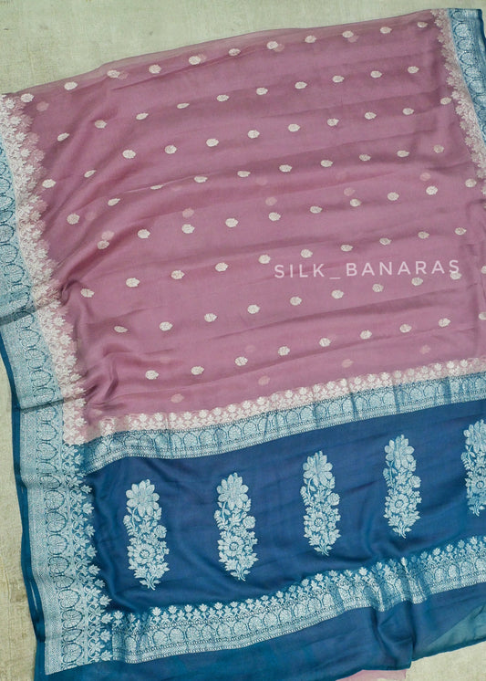 Chiffon Dual Shade Saree