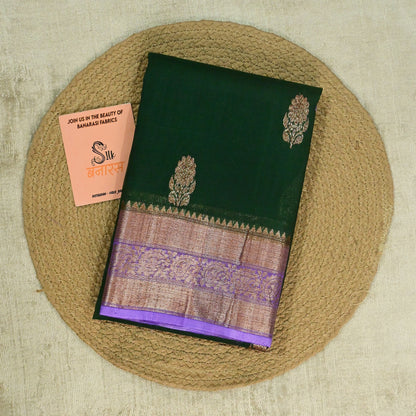 Handwoven Green Banarasi Organza Silk Saree