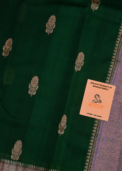 Handwoven Green Banarasi Organza Silk Saree