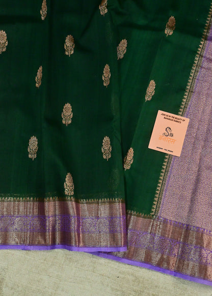 Handwoven Green Banarasi Organza Silk Saree