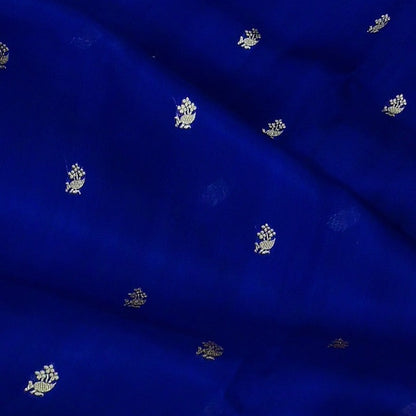 Royal Blue with Red Thin Border Organza Saree