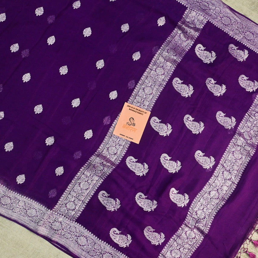 Purple Chiffon Saree