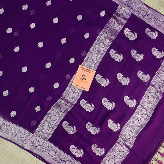 Purple Chiffon Saree