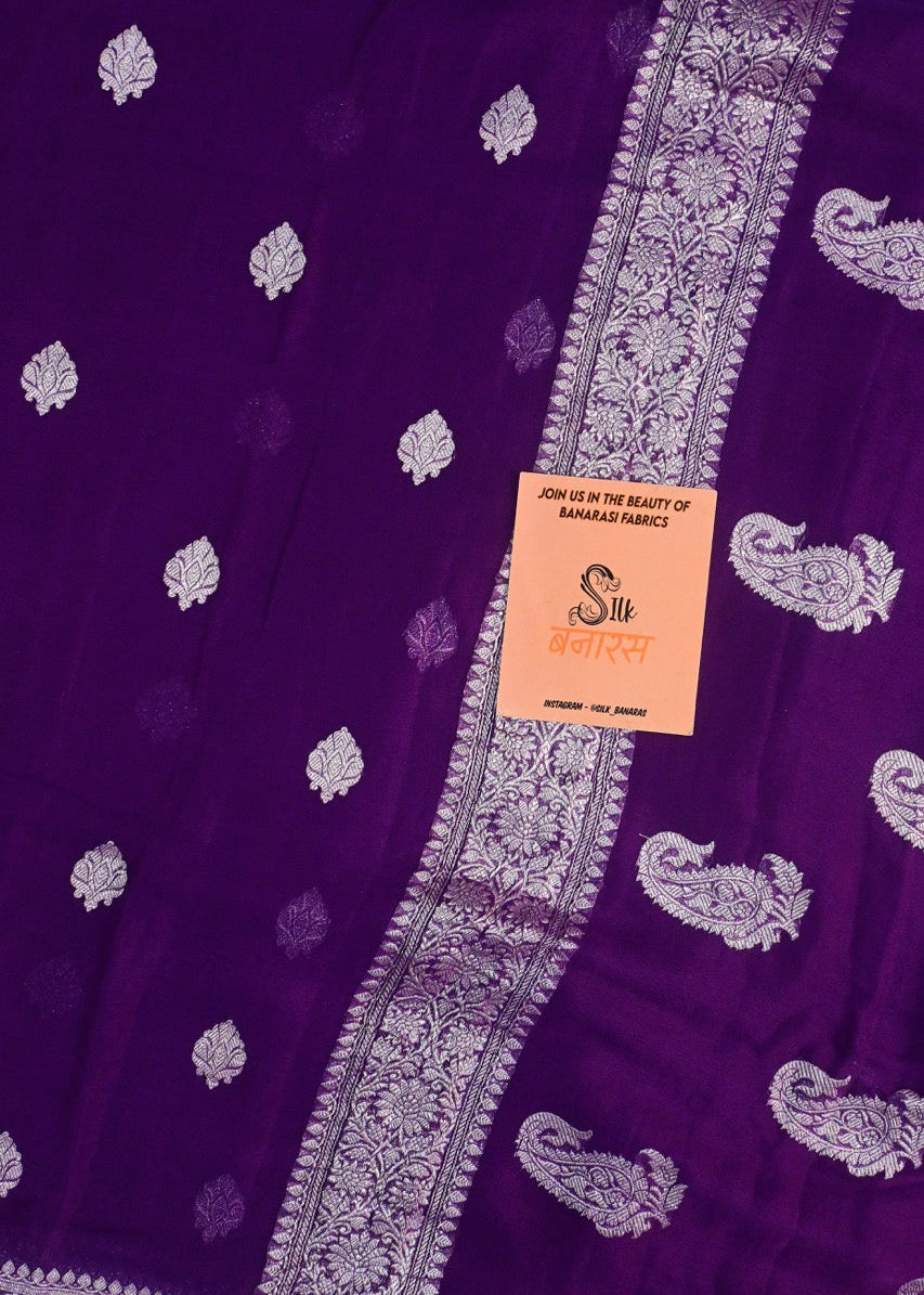 Purple Chiffon Saree