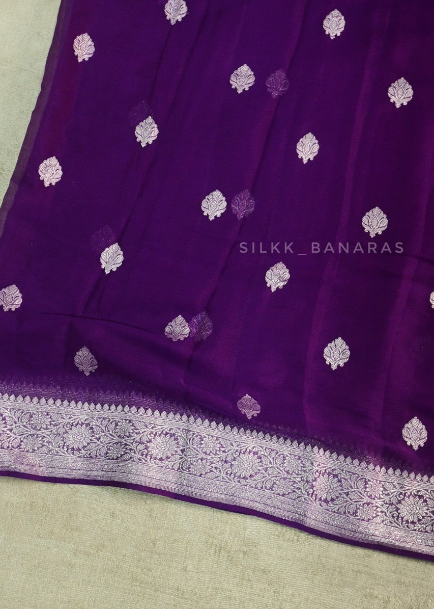 Purple Chiffon Saree