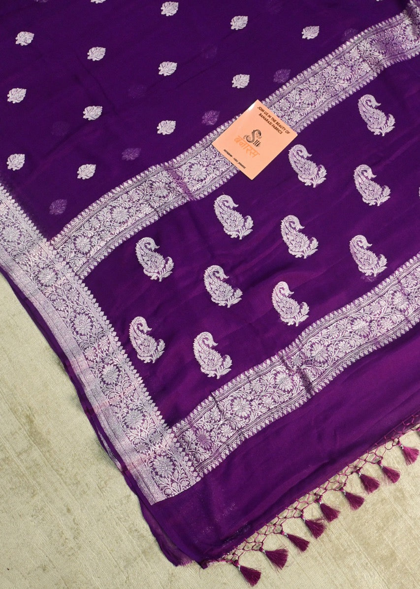 Purple Chiffon Saree