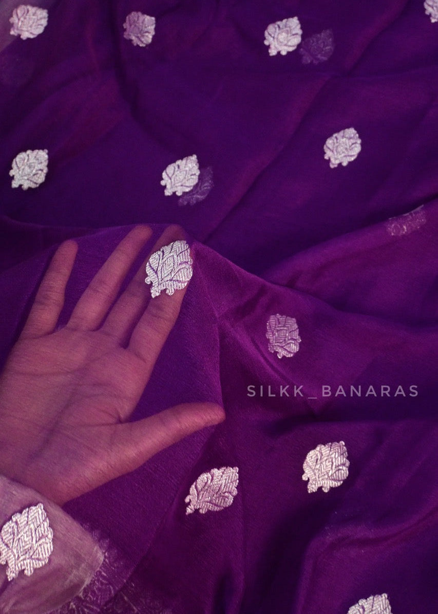 Purple Chiffon Saree