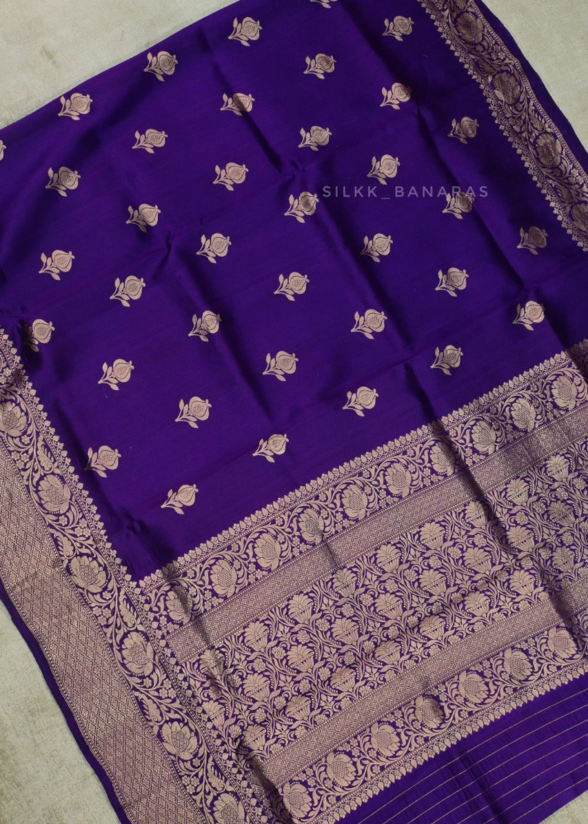 Handwoven Pure Silk Saree in Purple