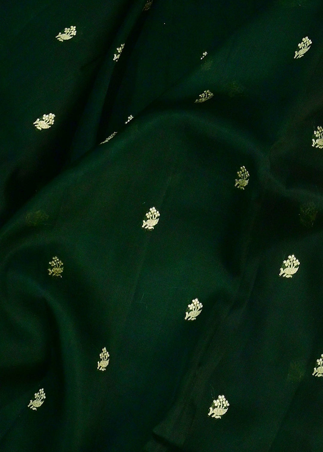 Bottle green Lavender Organza Saree