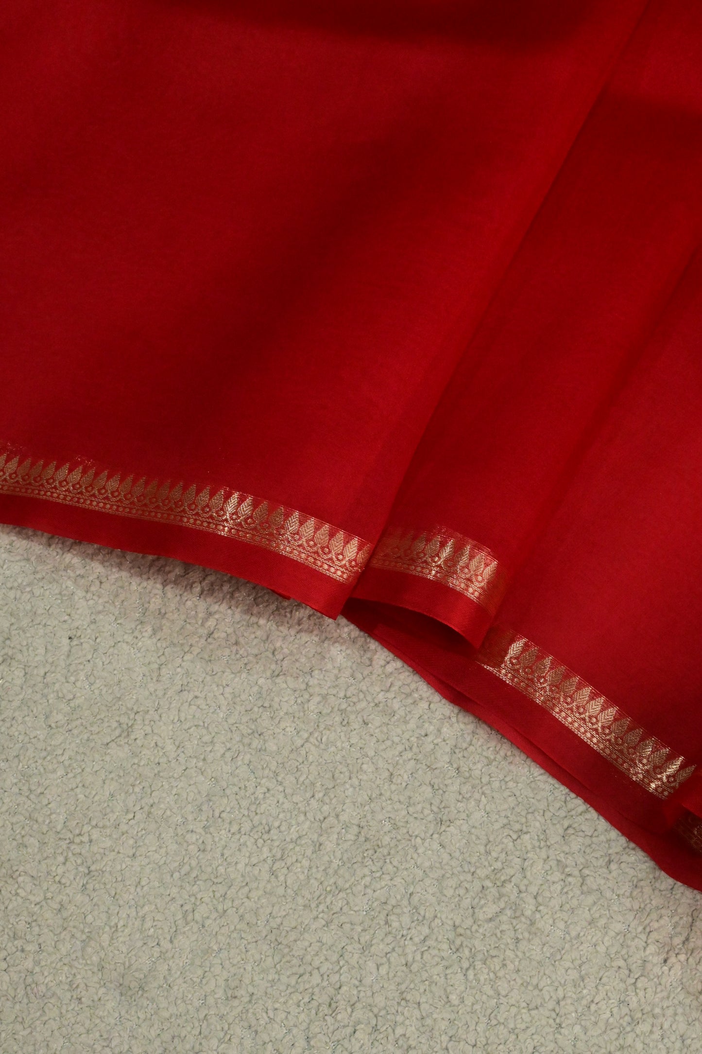Ravishing red pure Kora organza saree