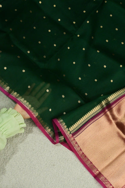 Handwoven pure minimal design Kora organza saree