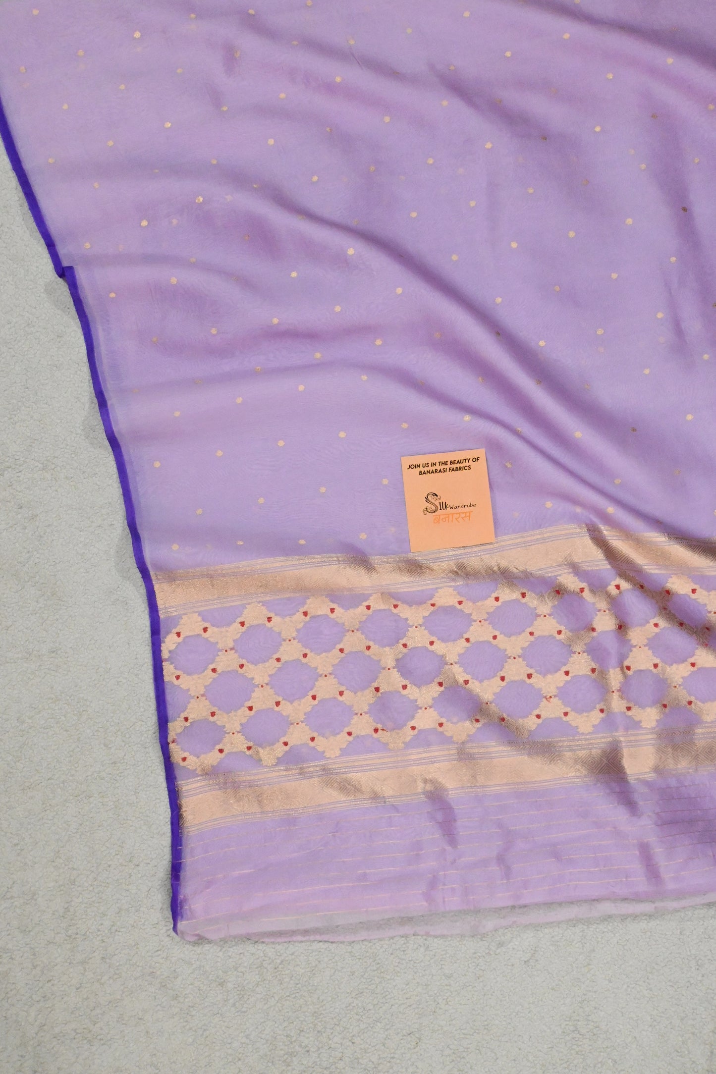 Classic lavender handwoven pure Kora organza