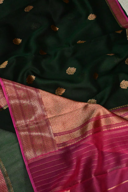 Handwoven pure Kora Organza silk saree