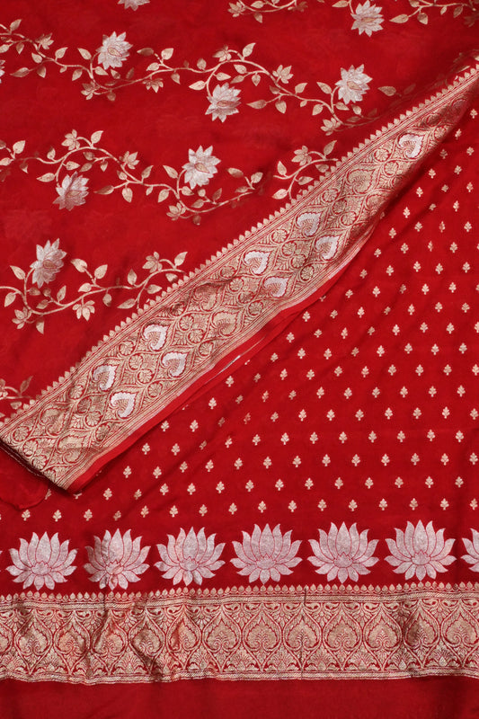Pure Khaddi Georgette Banarasi Suit Set with Sona Rupa Weaving