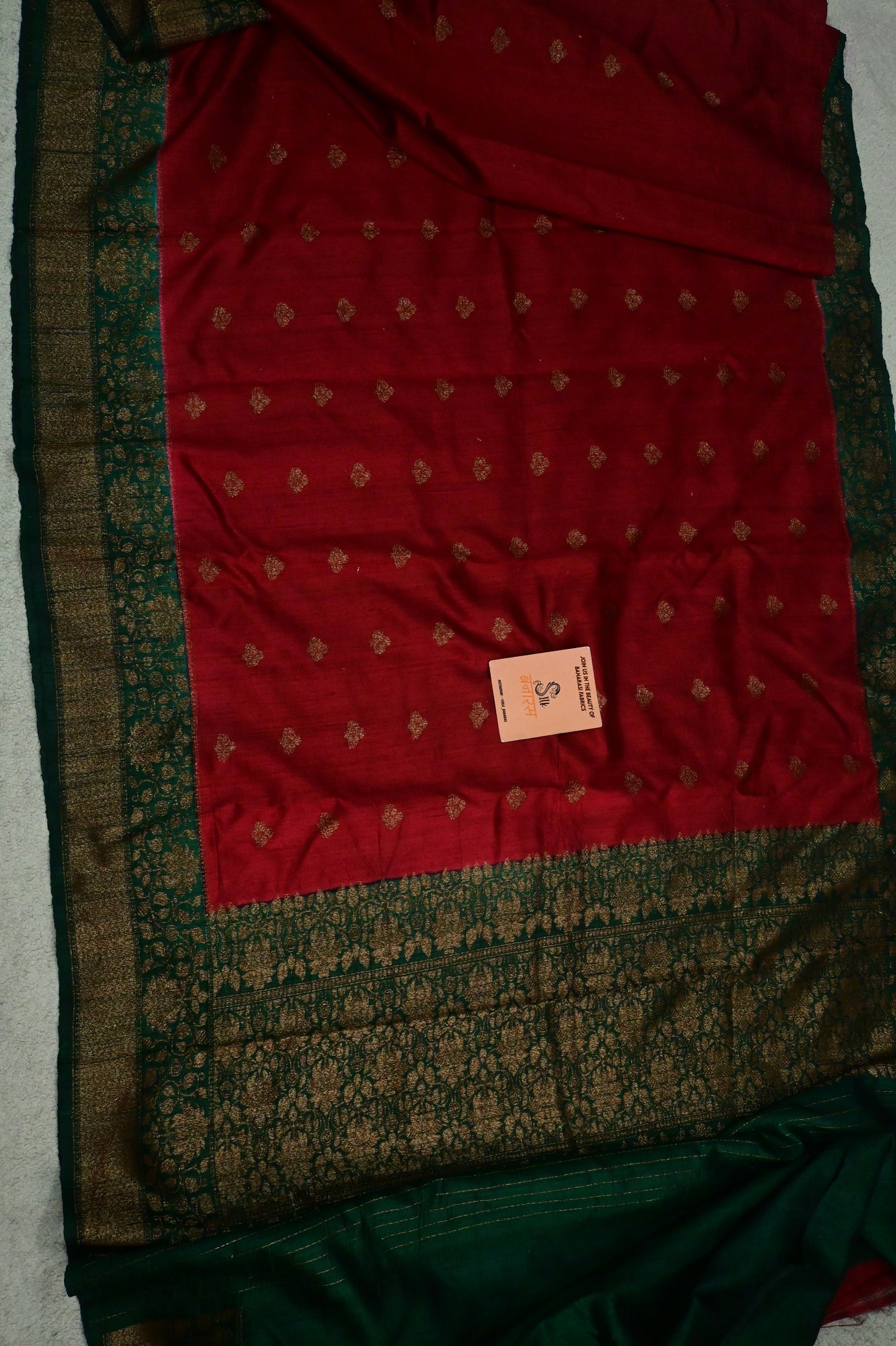 Handwoven classic Rich Raw silk contrast shade saree