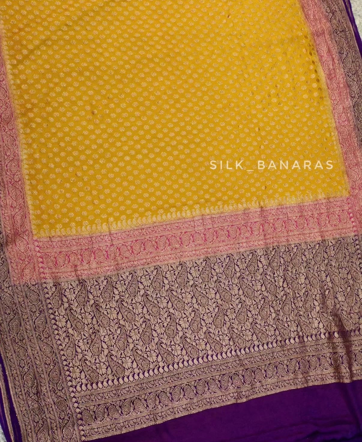 Handwoven Triple Shade Khaddi Georgette Saree